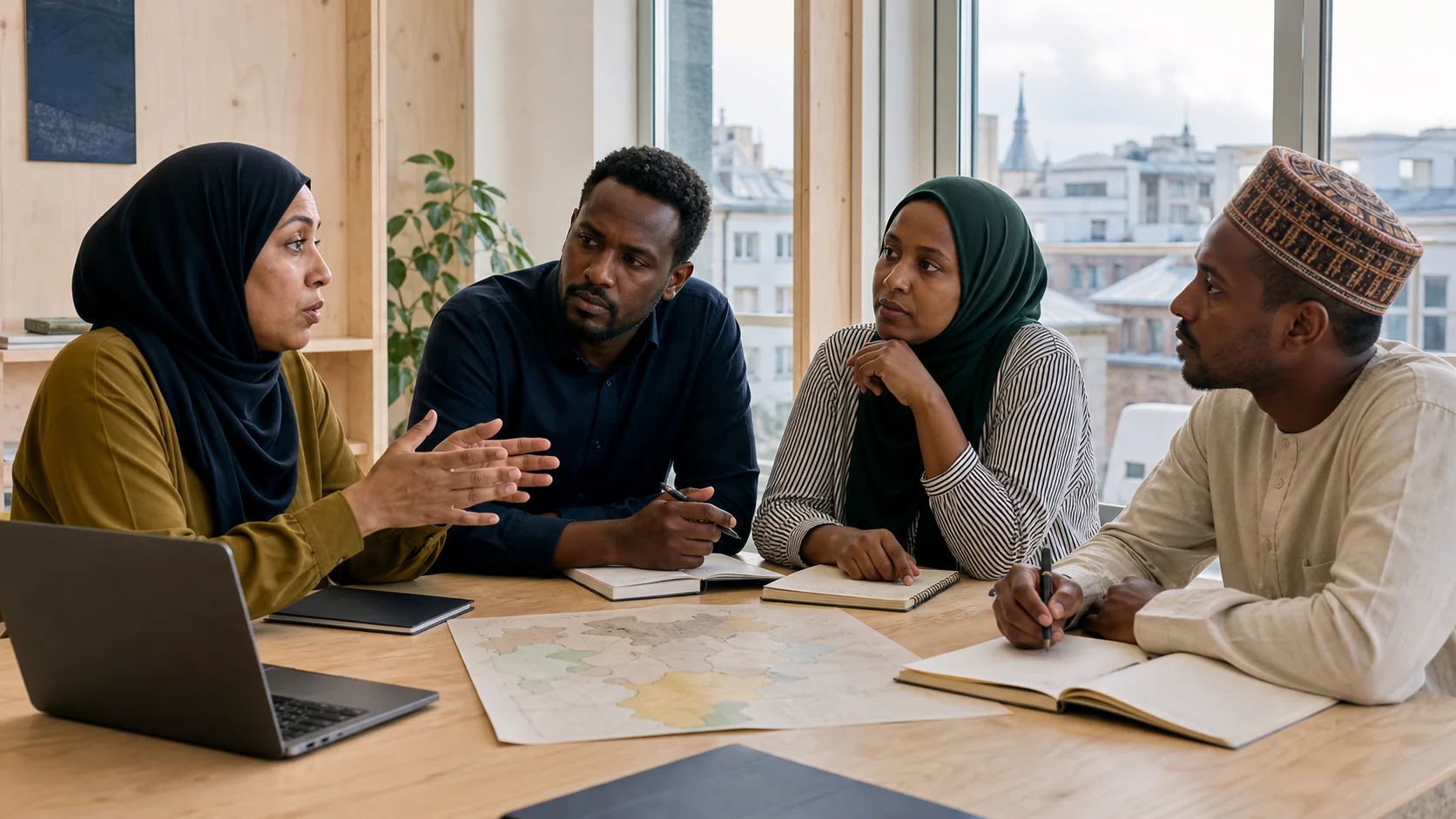 Egyptian, Sudanese, Somali and Chadian professionals coordinate programme plans in Tallinn.