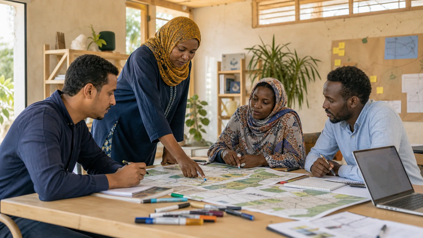 Egyptian and regional African programme staff review a shared recovery plan.